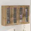 Image de Vidaxl Armoires Murales 2 Pcs ChÃªne Artisanal 69,5x34x90 Cm Bois D'ingÃ©nierie