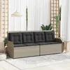 Image de Vidaxl Banc De Jardin Avec Coussin Gris Clair Poly Rotin