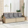 Image de Vidaxl Banc De Jardin Avec Coussin Beige Poly Rotin