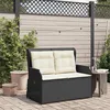 Image de Vidaxl Banc De Jardin Avec Coussin Noir Poly Rotin