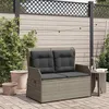 Image de Vidaxl Banc De Jardin Avec Coussin Gris Poly Rotin