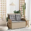 Image de Vidaxl Banc De Jardin Avec Coussin Beige Poly Rotin