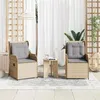 Image de Vidaxl Banc De Jardin Avec Coussin 2 Pcs Beige Poly Rotin