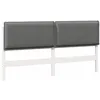 Image de vidaXL TÃªte de lit capitonnÃ©e Blanc et gris clair 180 cm Pin massif