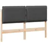 Image de vidaXL TÃªte de lit capitonnÃ©e Gris Naturel et FoncÃ© 140 cm Pin massif