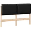 Image de vidaXL TÃªte de lit capitonnÃ©e Naturel et Noir 140 cm Pin massif