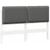 Image de vidaXL TÃªte de lit capitonnÃ©e Blanc et gris clair 140 cm Pin massif