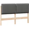 Image de vidaXL TÃªte de lit capitonnÃ©e Gris Naturel et Clair 135 cm Pin massif