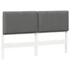 Image de vidaXL TÃªte de lit capitonnÃ©e Blanc et gris clair 150 cm Pin massif
