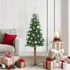 Image de vidaXL Sapin de NoÃ«l mince Vert 150 cm PVC et bois de pin massif