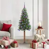 Image de vidaXL Sapin de NoÃ«l mince Vert 150 cm PVC et bois de pin massif