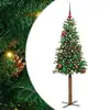 Image de vidaXL Sapin de NoÃ«l mince Vert 150 cm PVC et bois de pin massif