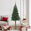 Image de vidaXL Sapin de NoÃ«l mince Vert 180 cm PVC et bois de pin massif