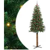 Image de vidaXL Sapin de NoÃ«l mince Vert 210 cm PVC et bois de pin massif