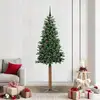 Image de vidaXL Sapin de NoÃ«l mince Vert 210 cm PVC et bois de pin massif