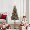 Image de vidaXL Sapin de NoÃ«l mince avec 150 LED Vert et blanc 150 cm