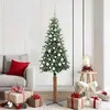 Image de vidaXL Sapin de NoÃ«l mince avec 300 LED Vert et blanc 180 cm