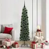 Image de vidaXL Sapin de NoÃ«l mince avec 300 LED Vert 180 cm Plastique et mÃ©tal