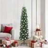 Image de vidaXL Sapin de NoÃ«l mince avec 300 LED Vert 180 cm Plastique et mÃ©tal