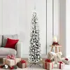Image de vidaXL Sapin de NoÃ«l artificiel with LEDs Vert et blanc 180 cm PVC