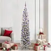 Image de vidaXL Sapin de NoÃ«l artificiel Vert et blanc 210 cm PVC