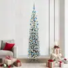 Image de vidaXL Sapin de NoÃ«l artificiel with LEDs Vert et blanc 210 cm PVC