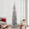 Image de vidaXL Sapin de NoÃ«l mince avec 300 LED Vert 240 cm Plastique et mÃ©tal