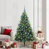 Image de vidaXL Sapin de NoÃ«l Artificiel Pliable 300 LEDs Vert 180 cm PVC et PE