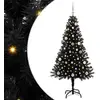 Image de vidaXL Sapin de NoÃ«l avec 150 LED avec support Noir 150 cm PVC