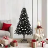 Image de vidaXL Sapin de NoÃ«l avec 150 LED avec support Noir 150 cm PVC