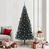 Image de vidaXL Sapin de NoÃ«l avec 300 LED avec support Noir 210 cm PVC