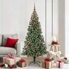 Image de vidaXL Sapin de NoÃ«l artificiel prÃ©-Ã©clairÃ© Vert 180 cm PVC et mÃ©tal