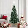 Image de vidaXL Sapin de NoÃ«l artificiel prÃ©-Ã©clairÃ© Vert 180 cm PVC et mÃ©tal