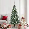 Image de vidaXL Sapin de NoÃ«l artificiel prÃ©-Ã©clairÃ© Vert 180 cm PVC et mÃ©tal