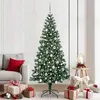 Image de vidaXL Sapin de NoÃ«l artificiel prÃ©-Ã©clairÃ© Vert 210 cm PVC et mÃ©tal