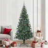 Image de vidaXL Sapin de NoÃ«l artificiel prÃ©-Ã©clairÃ© Vert 210 cm PVC et mÃ©tal