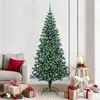 Image de vidaXL Sapin de NoÃ«l artificiel prÃ©-Ã©clairÃ© Vert 210 cm PVC et mÃ©tal