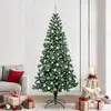 Image de vidaXL Sapin de NoÃ«l artificiel prÃ©-Ã©clairÃ© Vert 240cm PVC et mÃ©tal