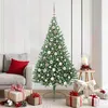 Image de vidaXL Sapin de NoÃ«l artificiel prÃ©-Ã©clairÃ© Vert 180 cm PVC