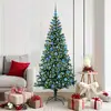 Image de vidaXL Sapin de NoÃ«l artificiel prÃ©-Ã©clairÃ© Vert 180 cm PVC