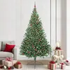 Image de vidaXL Sapin de NoÃ«l artificiel prÃ©-Ã©clairÃ© Vert 240 cm PVC