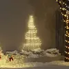 Image de vidaXL Arbre de NoÃ«l LED avec 112 LED Blanc chaud 511 cm MÃ©tal