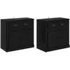 Image de vidaXL Buffets 2 pcs ChÃªne noir 70 x 35,5 x 67,5 cm Bois d'ingÃ©nierie