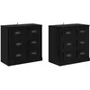 Image de vidaXL Buffets 2 pcs ChÃªne noir 70 x 35,5 x 67,5 cm Bois d'ingÃ©nierie