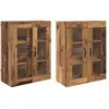 Image de vidaXL Armoires Murailles 2 pcs Bois Ancien 69,5 x 34 x 90 cm