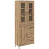 Image de vidaXL Haut Armoire avec tiroir ChÃªne artisanal 69,5 x 34 x 180 cm