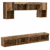 Image de UnitÃ©s murales TV avec LED 6 pcs Bois Ancien Bois d'ingÃ©nierie