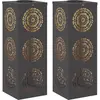 Image de vidaXL LumiÃ¨re de chemin LED solaire 2 pcs Noir Acier laminÃ© Ã  froid