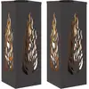 Image de vidaXL LumiÃ¨re de chemin LED solaire 2 pcs Noir Acier laminÃ© Ã  froid