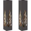 Image de vidaXL LumiÃ¨re de chemin LED solaire 2 pcs Noir Acier laminÃ© Ã  froid